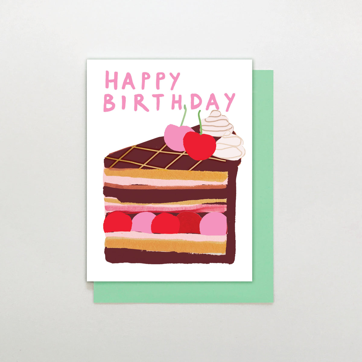 MINI035-Stop The Clock-Happy Birthday Slice Of Cake-Card-Mini Moments