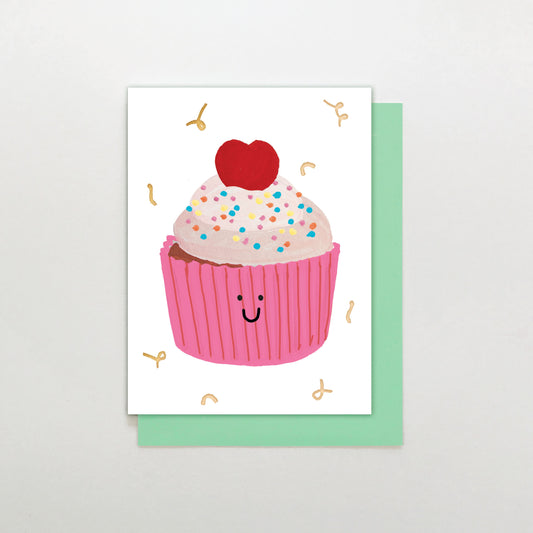 MINI036-Stop The Clock-Smiley Cupcake-Card-Mini Moments