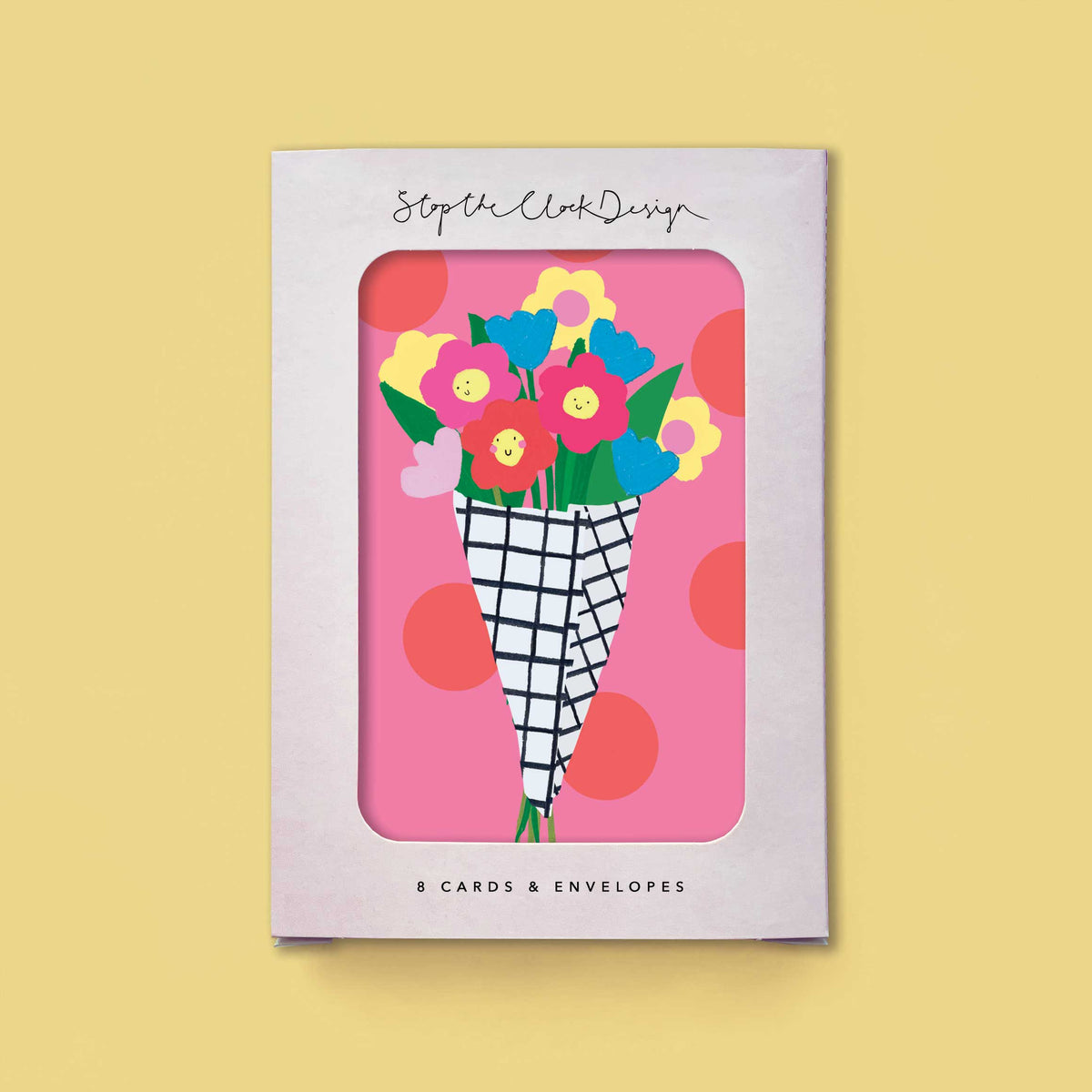NC034-Stop The Clock-Bunch Of Flowers-Card Pack-Notecards