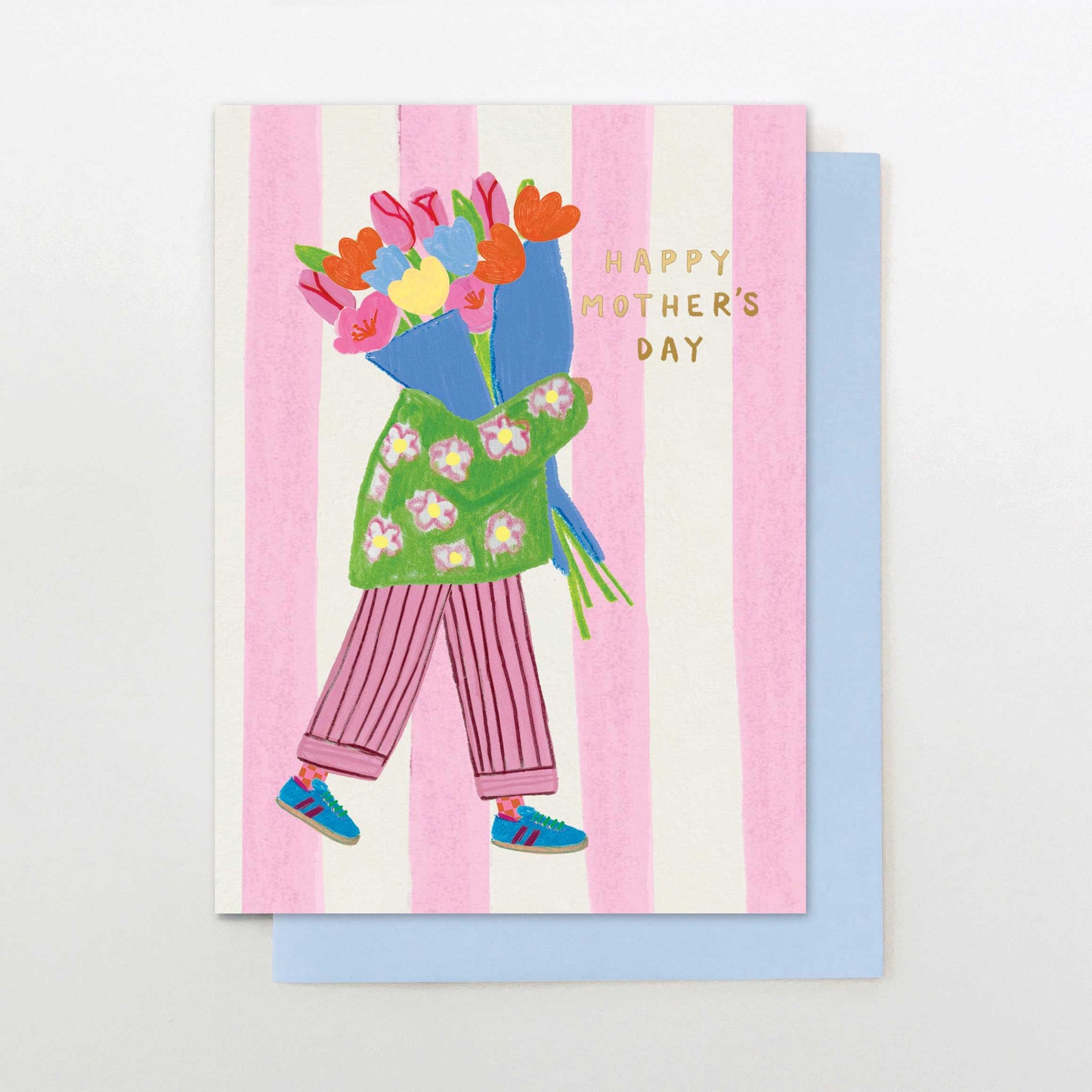 POS001-Stop The Clock-Happy Md Person With Flowers-Card-Posy