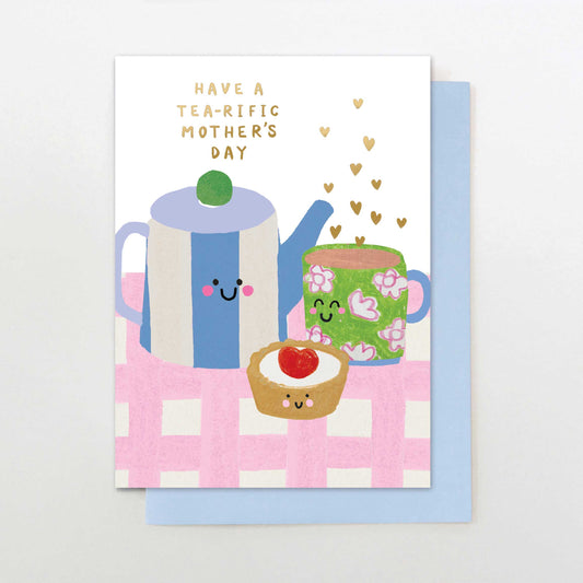 POS005-Stop The Clock-Tea-Riffic Mother'S Day-Card-Posy