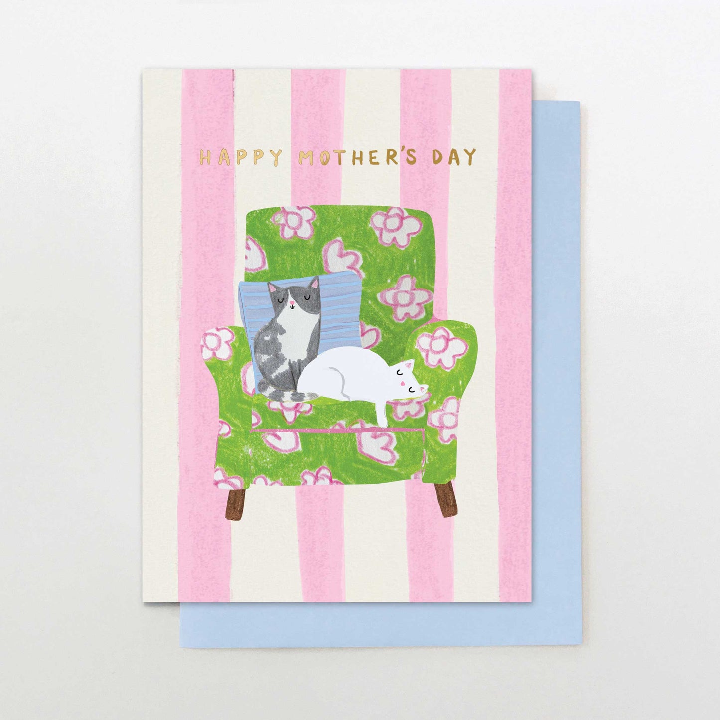 POS008-Stop The Clock-Happy Md Cats On Chair-Card-Posy