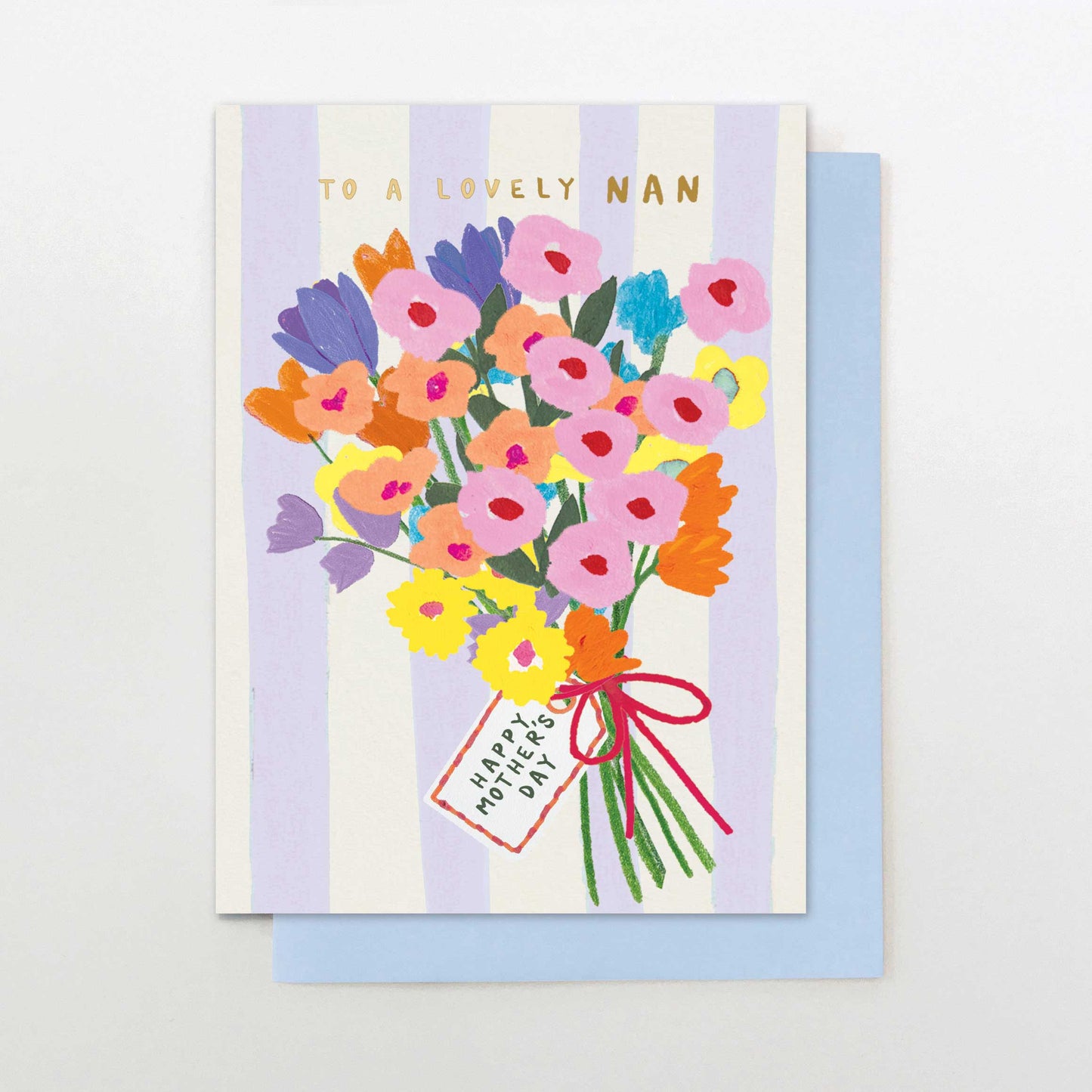 POS018-Stop The Clock-To A Lovely Nan Bouquet Of Flowers-Card-Posy