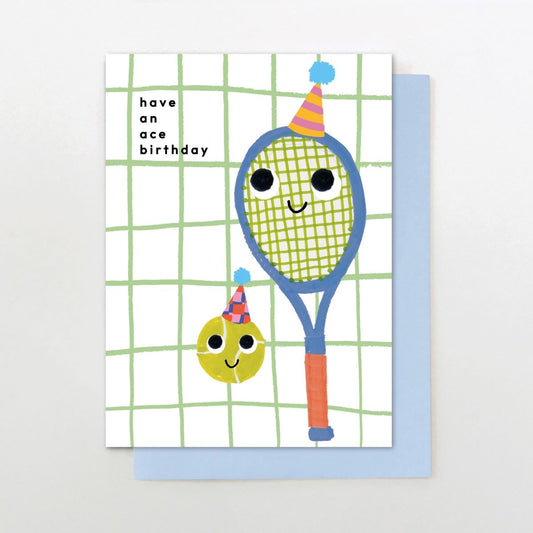 PY049-Stop The Clock-Ace Birthday Tennis-Card-Party Pants