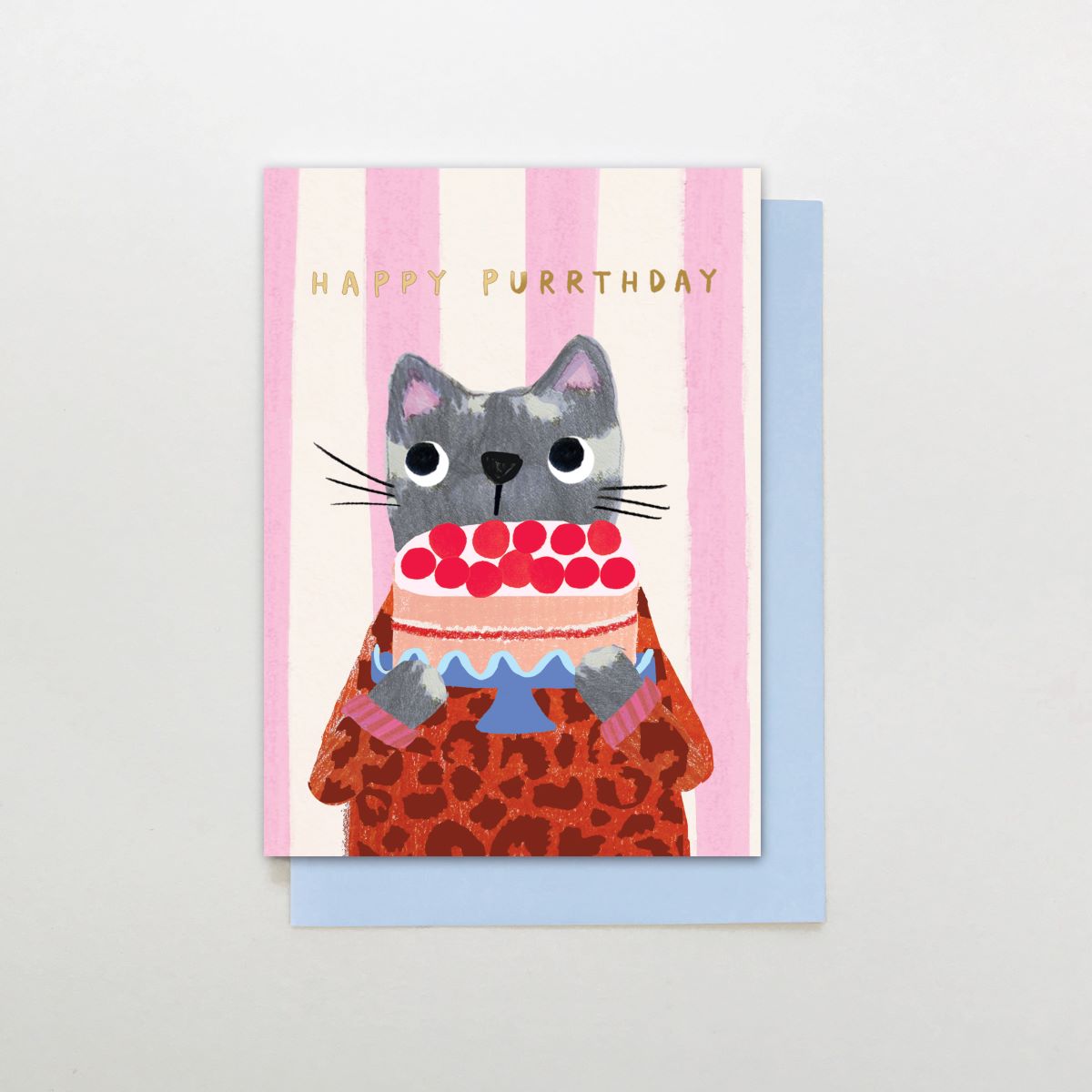 SR001-Stop The Clock-Card- Happy Purrthday-Card-Sugar Stripes