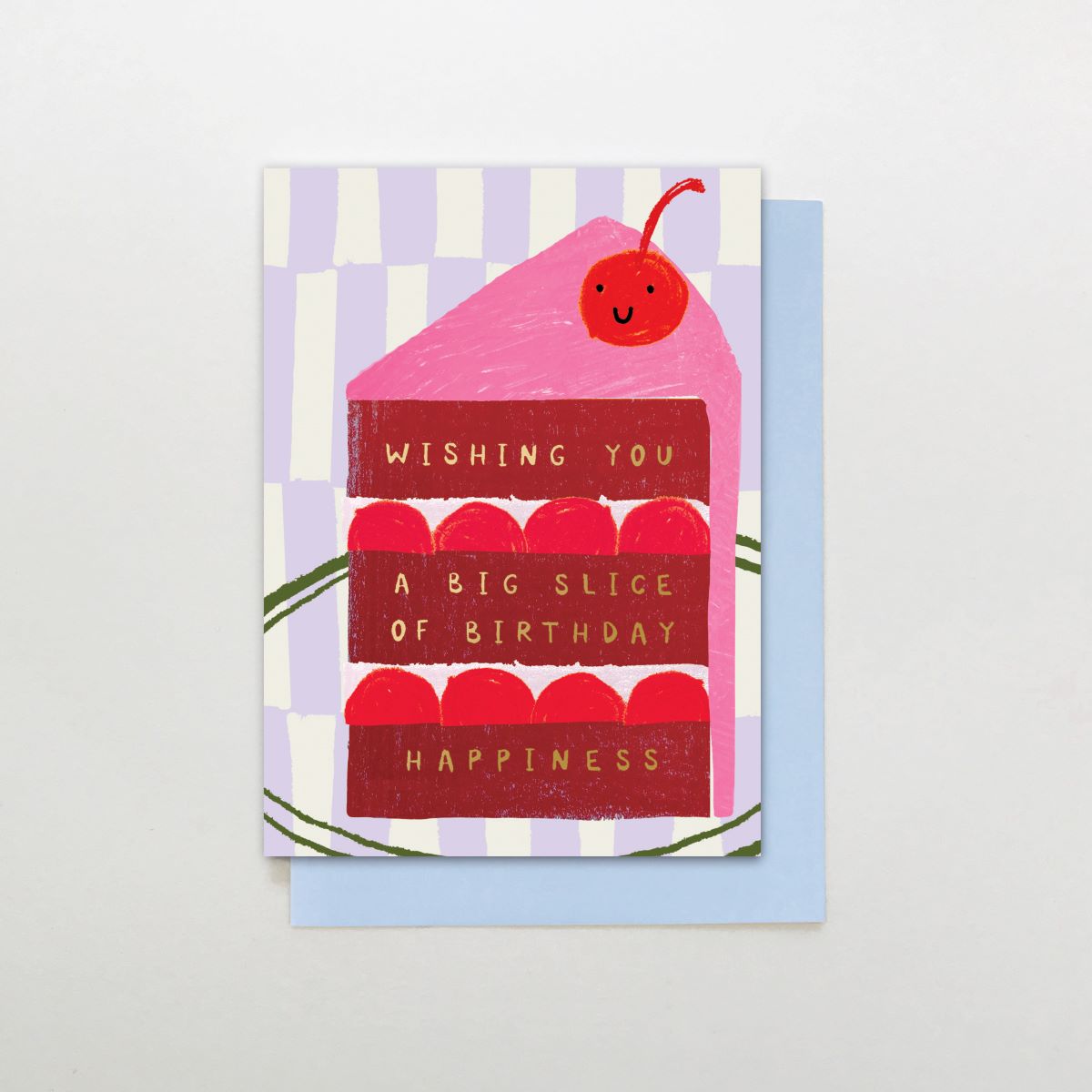 SR003-Stop The Clock-Card -  Slice Of Birthday Happiness-Card-Sugar Stripes