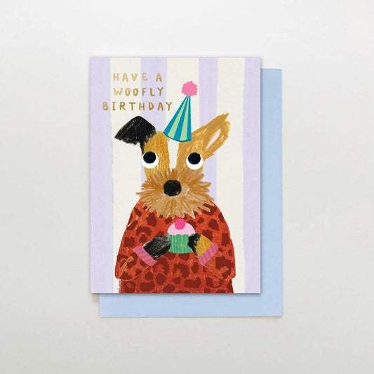 SR006-Stop The Clock-Card - Woofly Birthday-Card-Sugar Stripes