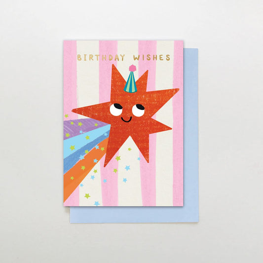SR008-Stop The Clock-Card - Birthday Wishes Star-Card-Sugar Stripes