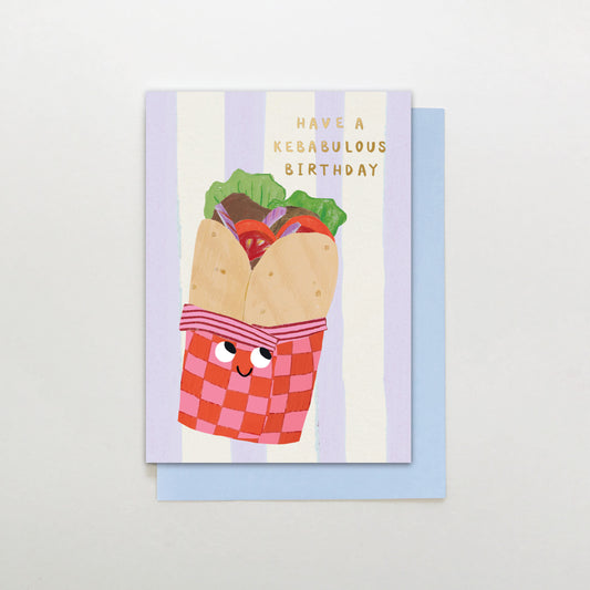 SR038-Stop The Clock-Have A Kebabulous Birthday-Card-Sugar Stripe