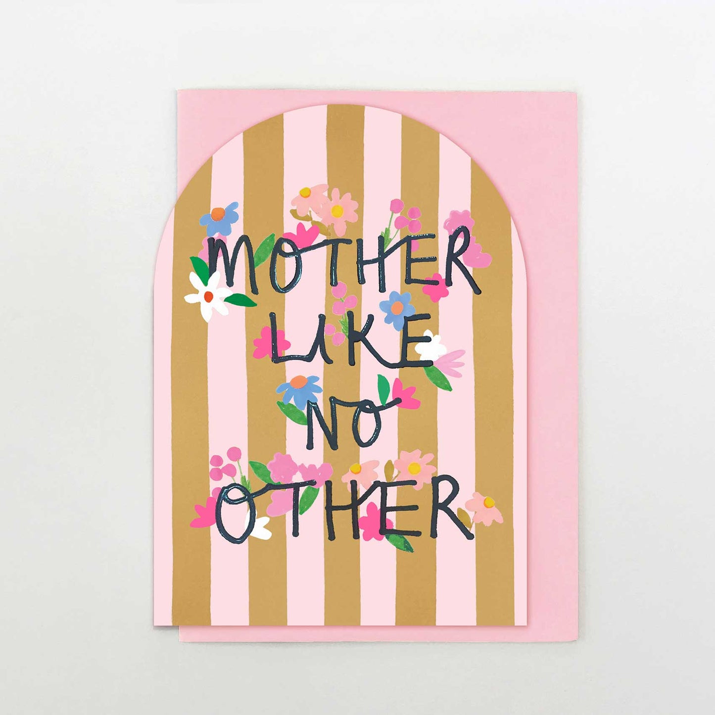 WF010-Stop The Clock-Card - Mother Like No Other Flowers & Stripes-Card-Wild Flower