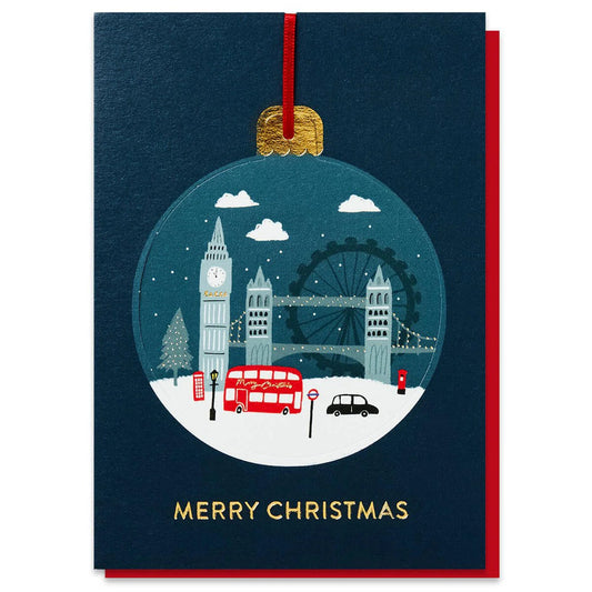 BAUB001C-Stormy Knight-London In The Snow-Xmas Card-Christmas Bauble