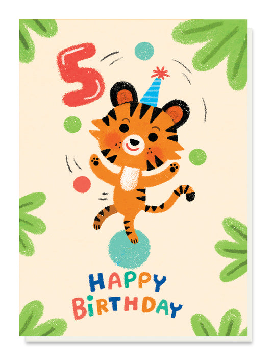 GRACE005-Stormy Knight-5Th Birthday Juggler-Card-