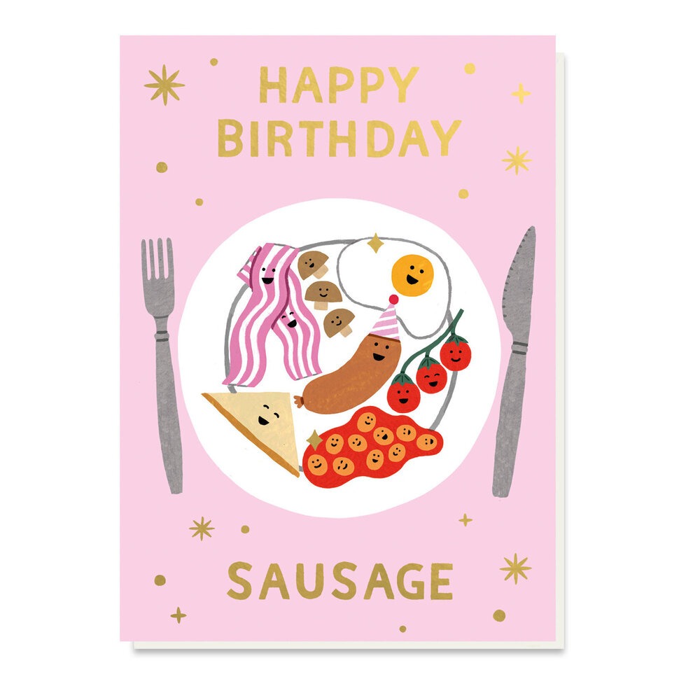 HOLLY033-Stormy Knight-Birthday Sausage-Card-Holly Maguire