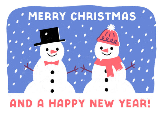 P&P066-Stormy Knight-Snow People-Xmas Card-Pressed & Posted