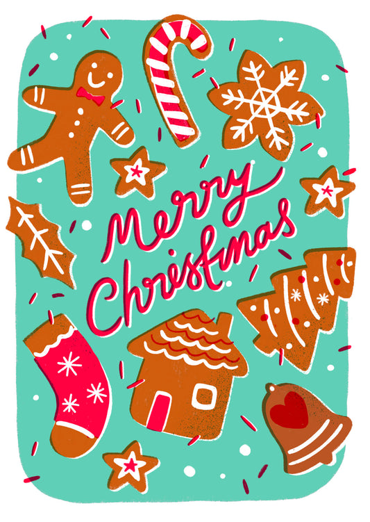 P&P069-Stormy Knight-Christmas Cookies-Xmas Card-Pressed & Posted