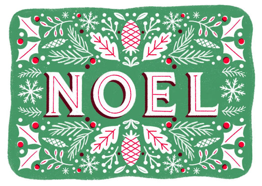 P&P076-Stormy Knight-Nowl Pattern-Xmas Card-Pressed & Posted