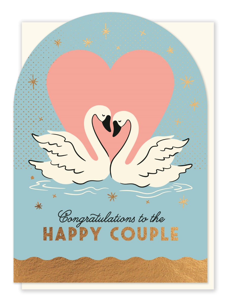 SHELBY009-Stormy Knight-Happy Couple Swans-Card-Shelby