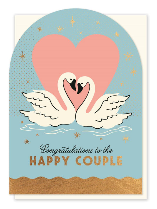 SHELBY009-Stormy Knight-Happy Couple Swans-Card-Shelby