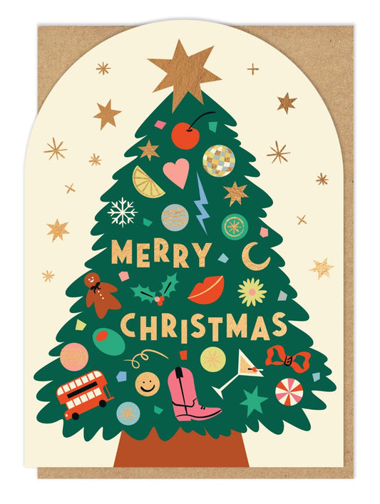 SHELBY012-Stormy Knight-Merry Christmas Tree-Xmas Card-