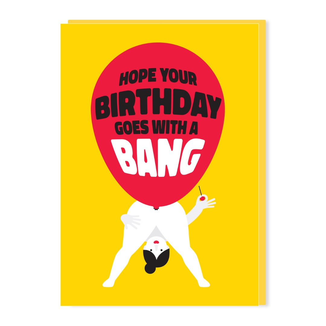 SW021-Stoats & Weasels-Birthday Bang Woman-Card-