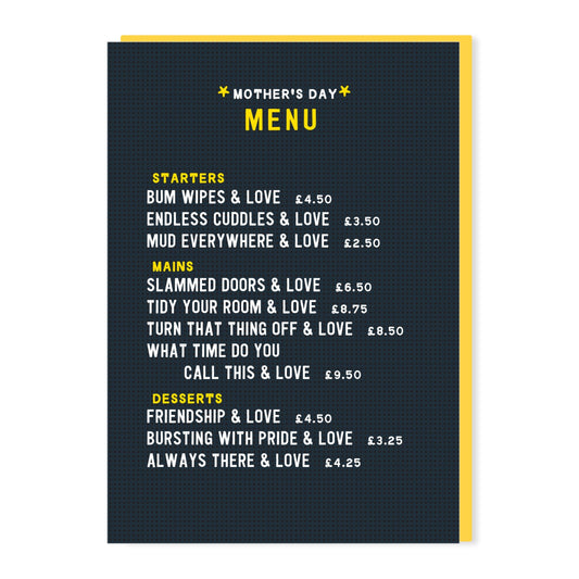 SW086-Stoats & Weasels-Mother Menu-Card-