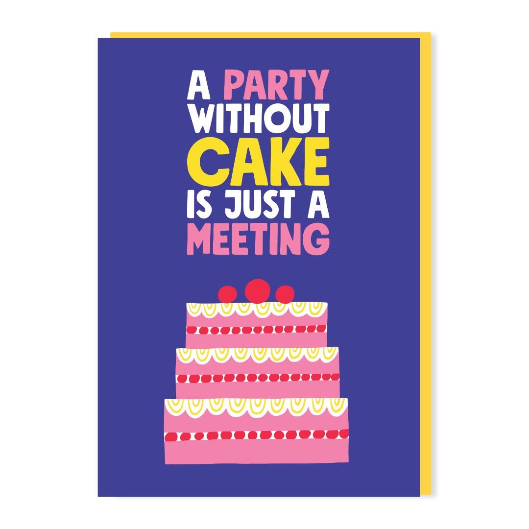 SW132-Stoats & Weasels-Party Cake-Card-