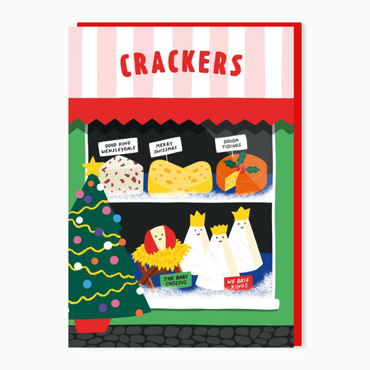 SW349-Stoats & Weasels-Xmas Crackers-Xmas Card-