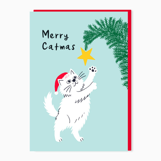 SW545-Stoats & Weasels-Catmas-Xmas Card-