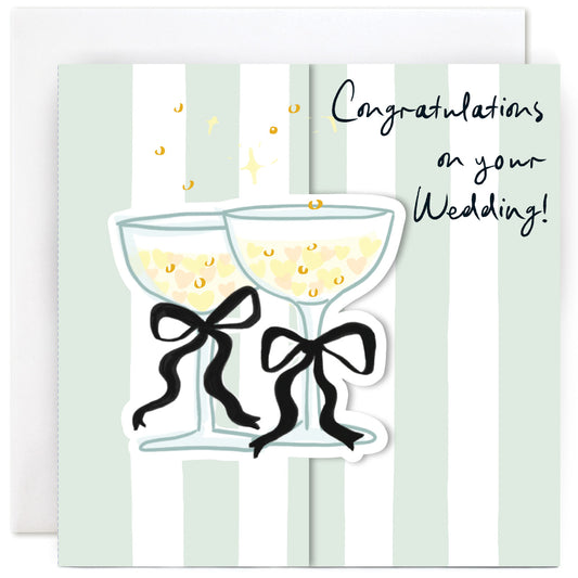 CL2505-Susan O'Hanlon-Champagne Hearts You'Re Engaged-Card-Stripes
