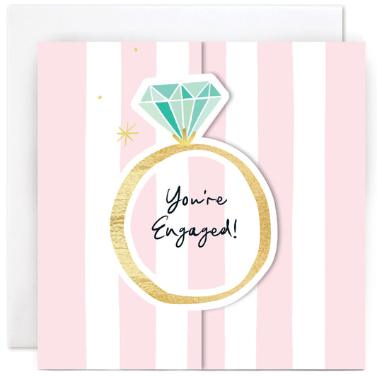 CL2506-Susan O'Hanlon-Ring You'Re Engaged-Card-Stripes