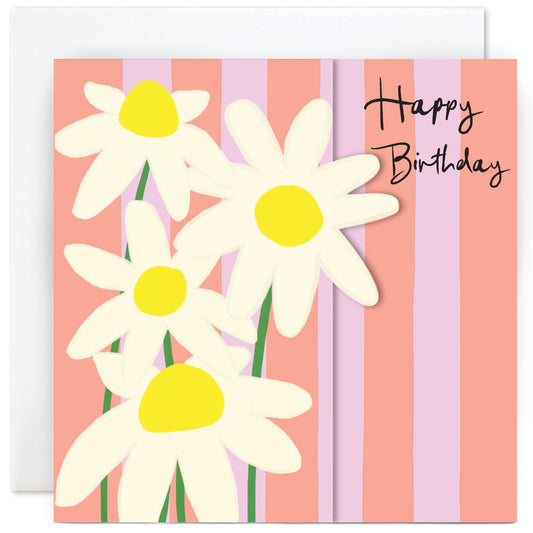 CL2517-Susan O'Hanlon-White Daisies-Card-Stripes