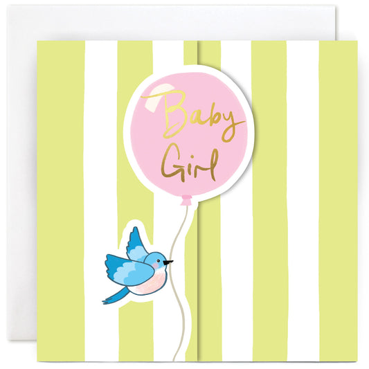 CL2523-Susan O'Hanlon-Bluebird Baby Girl-Card-Stripes