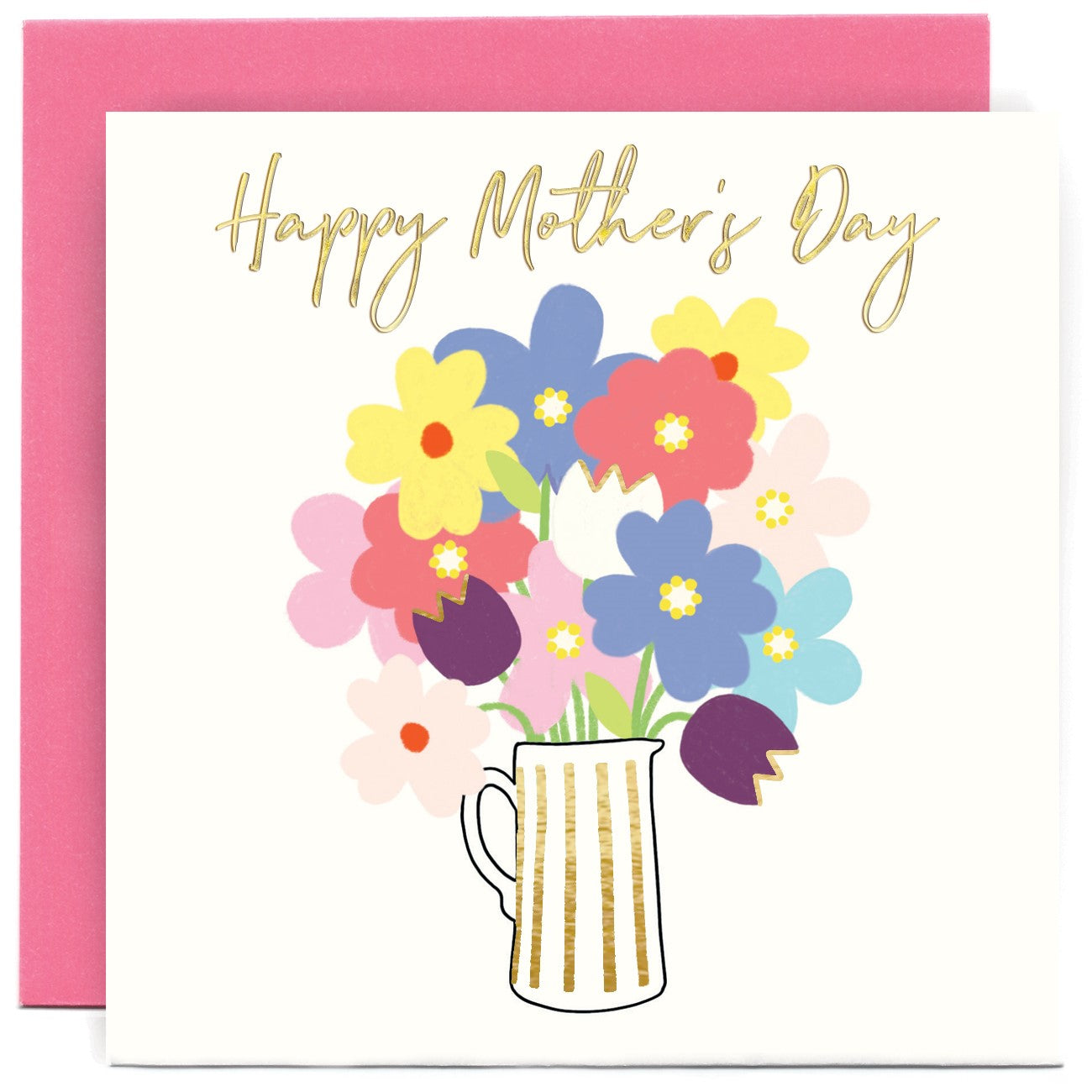 SKETCHM2502-Susan O'Hanlon-Colourful Flowers In A Jug Happy Mother'S Day-Card-