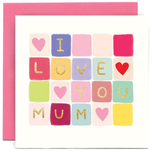 SKETCHM2503-Susan O'Hanlon-Coloured Squares I Love You Mum-Card-