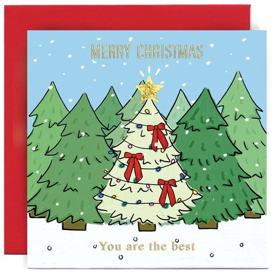 SKETCHX050-Susan O'Hanlon-Christmas Trees In Snow-Xmas Card-