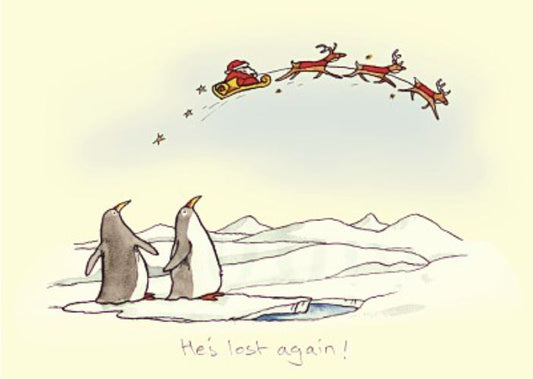 XM160-Two Bad Mice-He'S Lost Again!-Xmas Card-Anita Jeram
