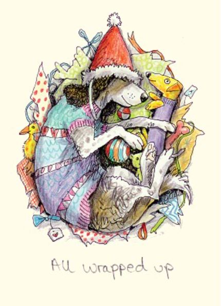 XM162-Two Bad Mice-All Wrapped Up-Xmas Card-Anita Jeram