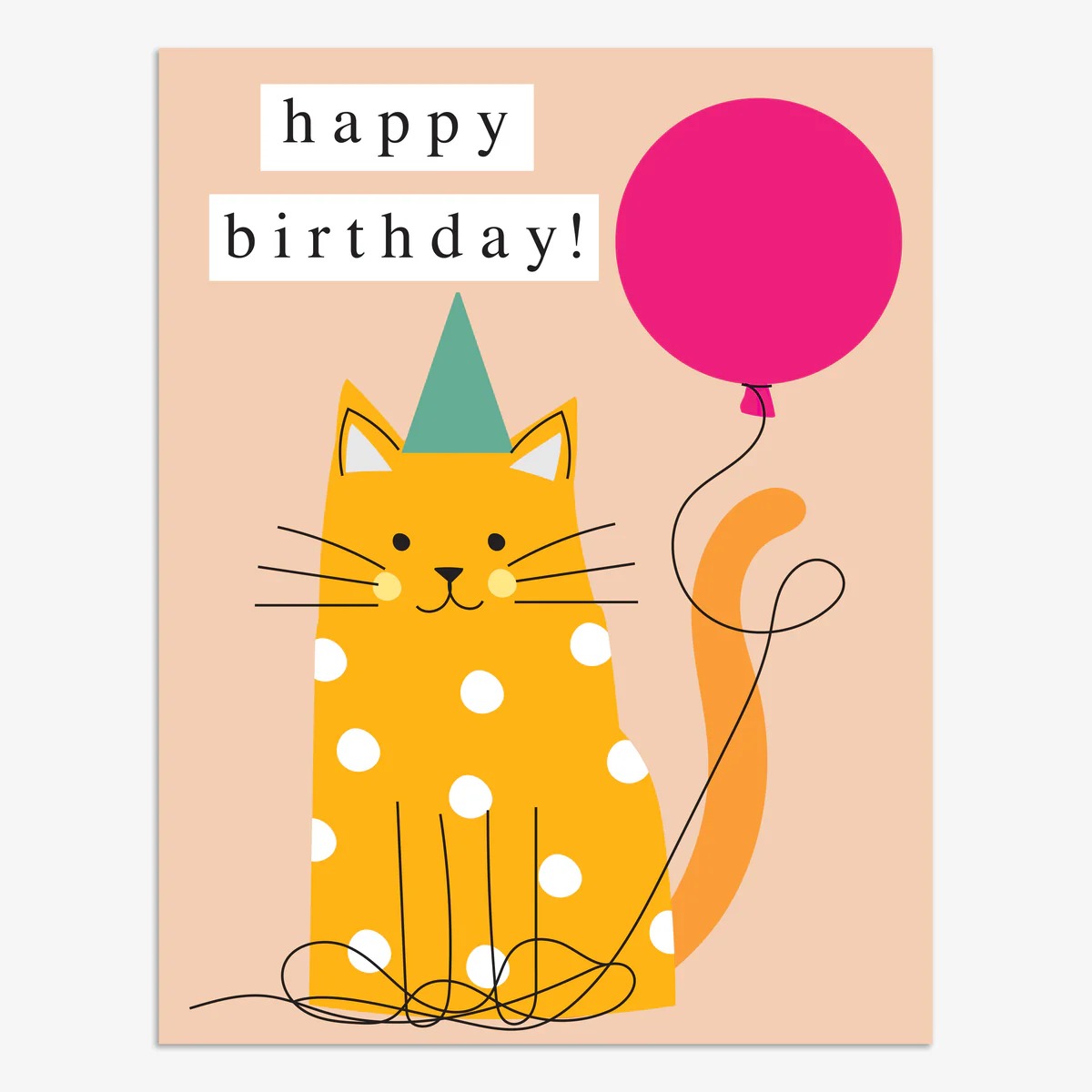 BP062-Think of Me-Happy Birthday Cat-Card-Boop!