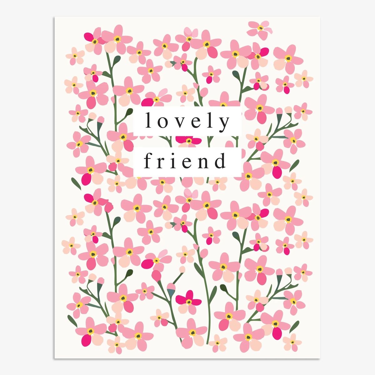 BP067-Think of Me-Lovely Friend Floral-Card-Boop!