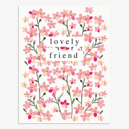 BP067-Think of Me-Lovely Friend Floral-Card-Boop!