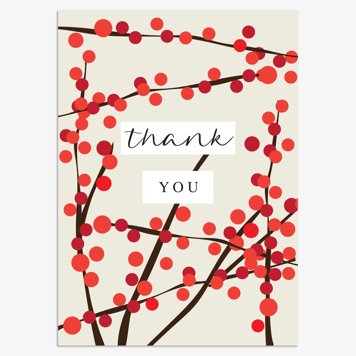CPX152-Think of Me-Thank You Red Berries-Xmas Card Pack-Christmas Packs