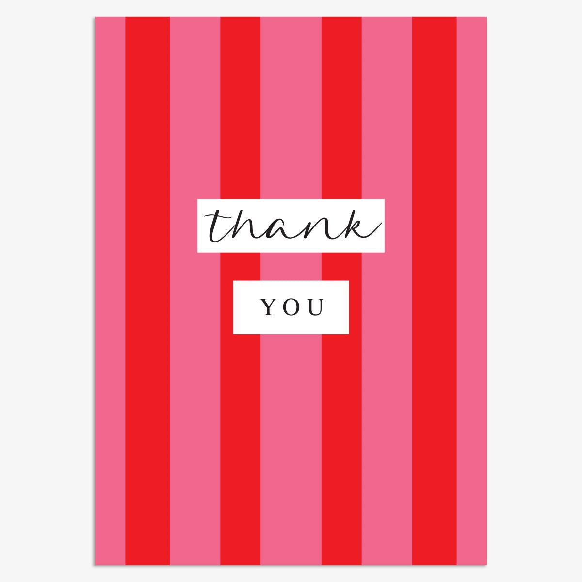 CPX153-Think of Me-Thank You Red Stripes-Xmas Card Pack-Christmas Packs
