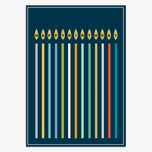 HWL072-Think of Me-Happy Birthday Candles-Card-Howl