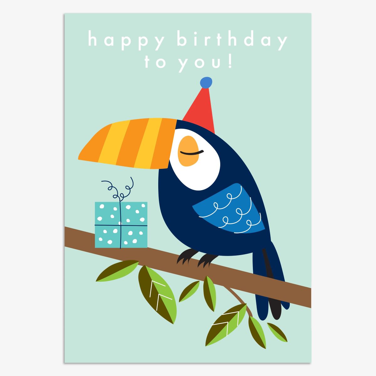 KIN080-Think of Me-Happy Birthday Toucan-Card-Kind