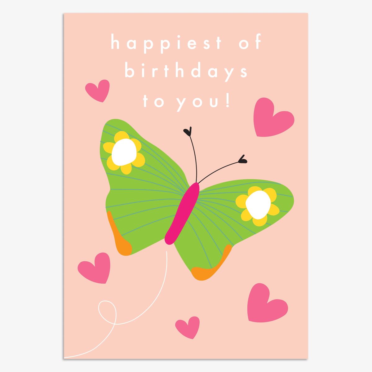 KIN081-Think of Me-Happiest Of Birthdays Butterfly-Card-Kind