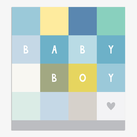 LK004-Think of Me-Baby Boy Blue Blocks-Card-Lark