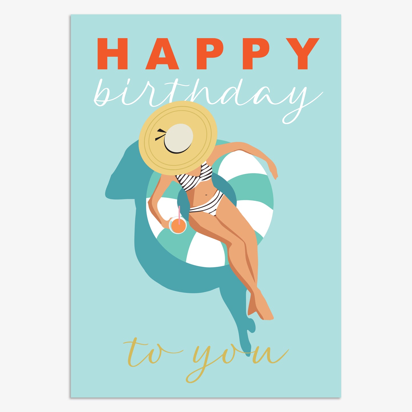 LSH003-Think of Me-Happy Birthday Pool-Card-Lush