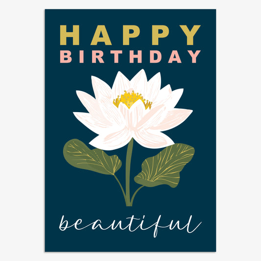 LSH007-Think of Me-Birthday Lotus Flower-Card-Lush