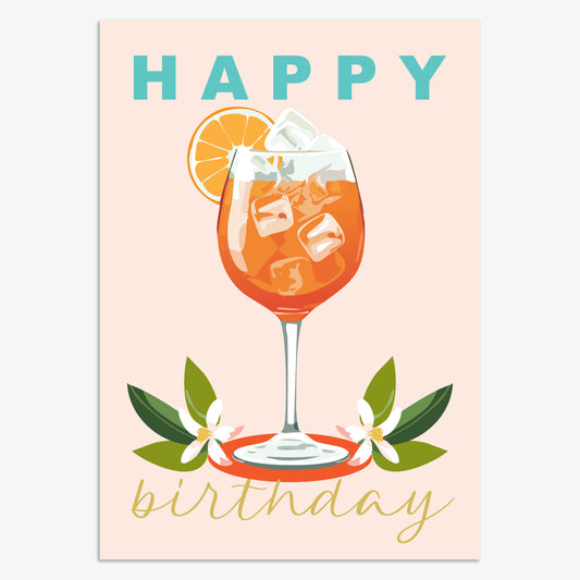 LSH008-Think of Me-Happy Birthday Aperol-Card-Lush