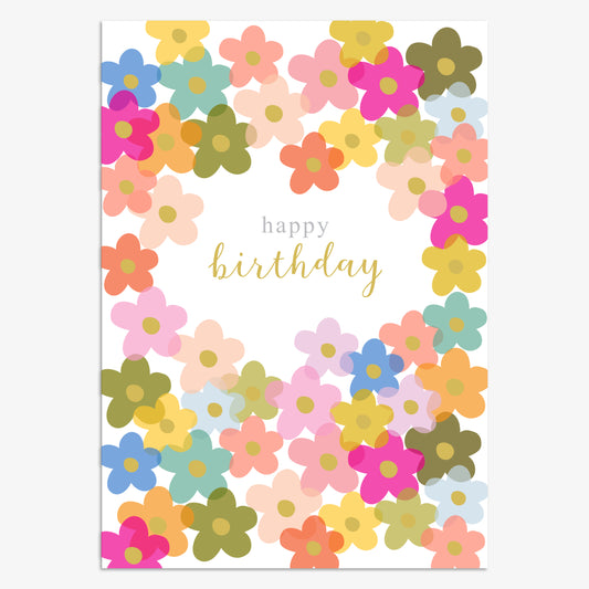 OJ033-Think of Me-Happy Birthday Floral-Card-Overjoyed